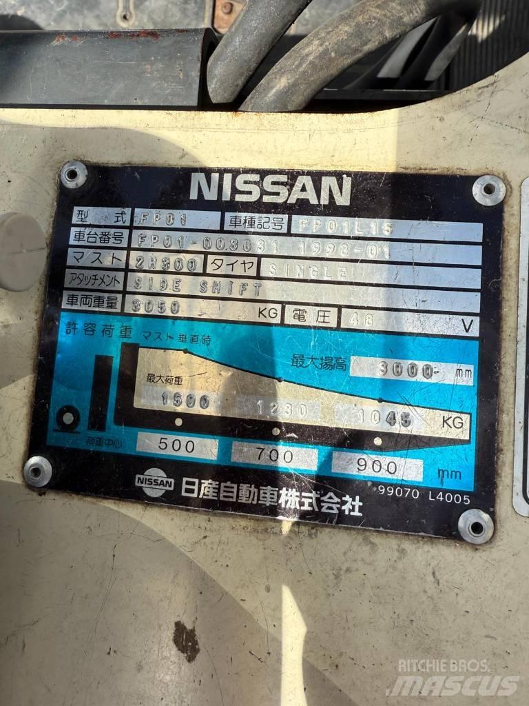 Nissan FP01 L 15 U شاحنات ذات رافعات شوكية تعمل بالكهرباء
