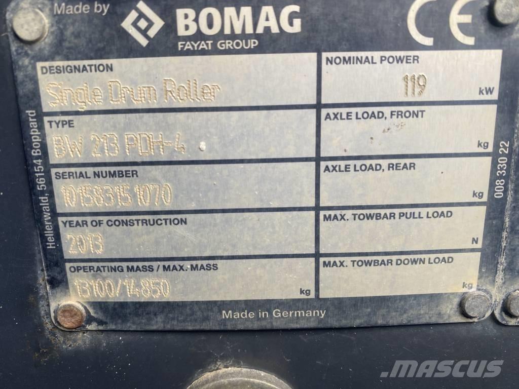 Bomag BW 213 P D H-4 مداحل أحادية الأسطوانة