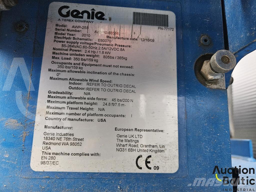 Genie AWP 25 S رافعات ومنصات أخرى
