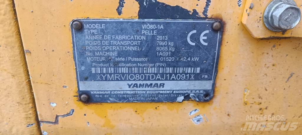 Yanmar Vio 80-1A حفارات وسط 7 طن - 12 طن