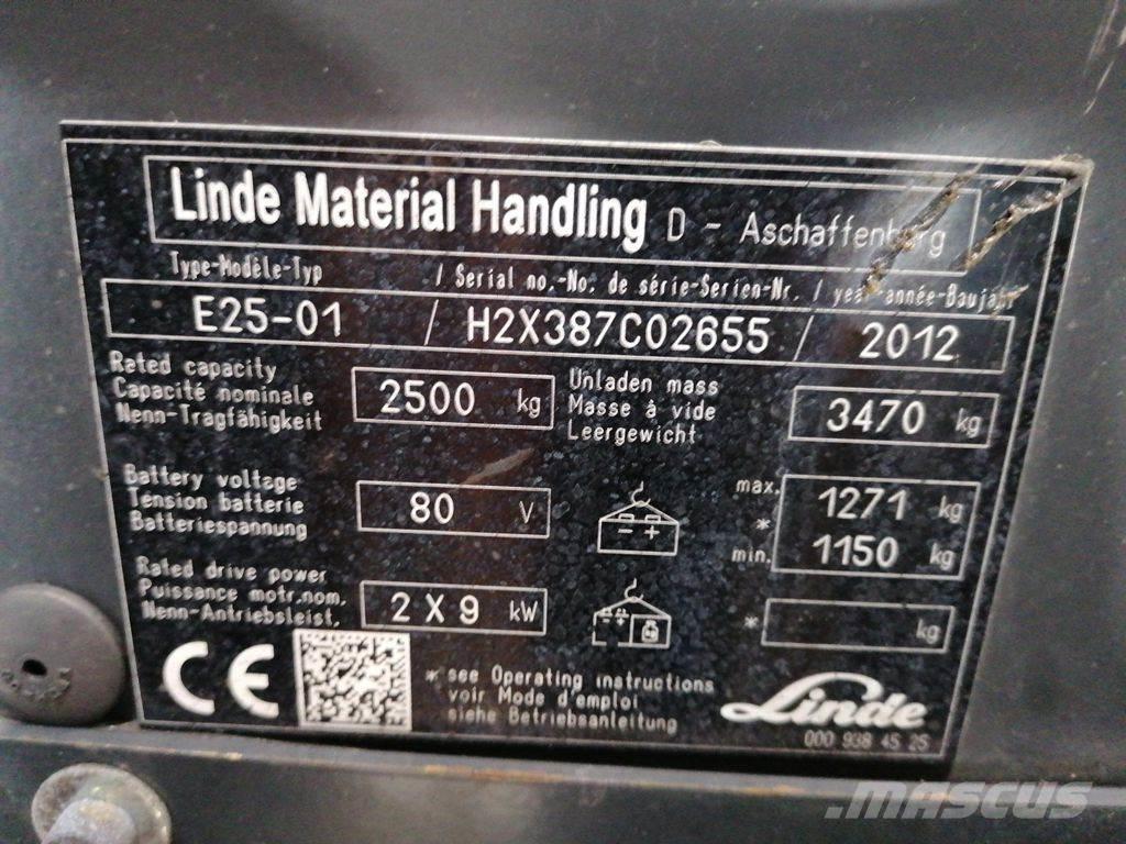 Linde E25-01 شاحنات ذات رافعات شوكية تعمل بالكهرباء