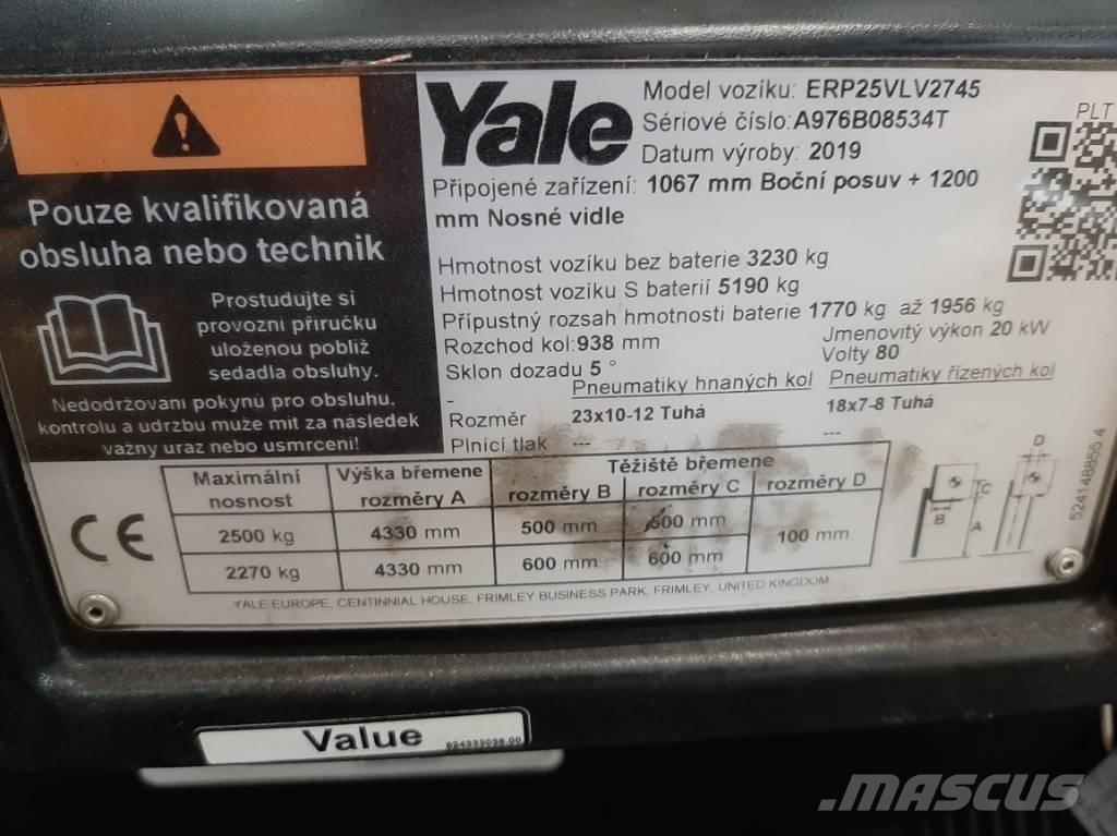 Yale ERP 25 VL شاحنات ذات رافعات شوكية تعمل بالكهرباء