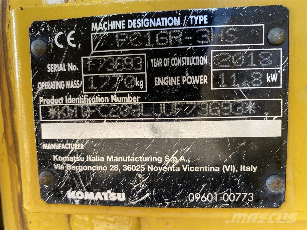 Komatsu PC16R-3HS حفارات بعجل