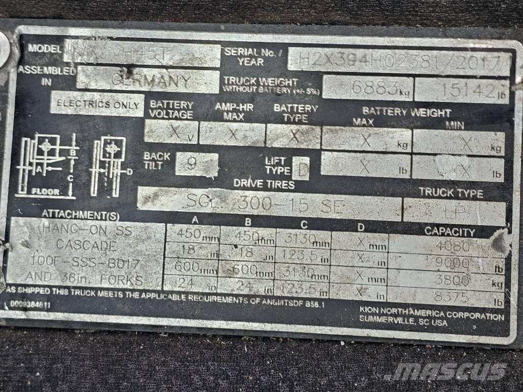 Linde H45T شاحنات LPG