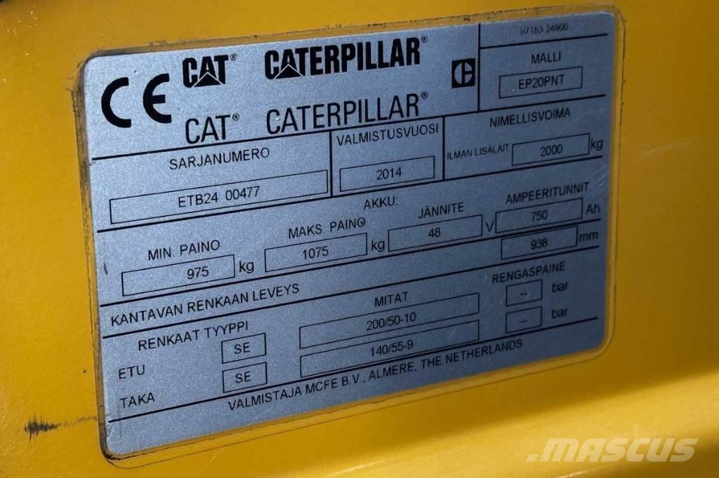 CAT EP 20 شاحنات ذات رافعات شوكية تعمل بالكهرباء