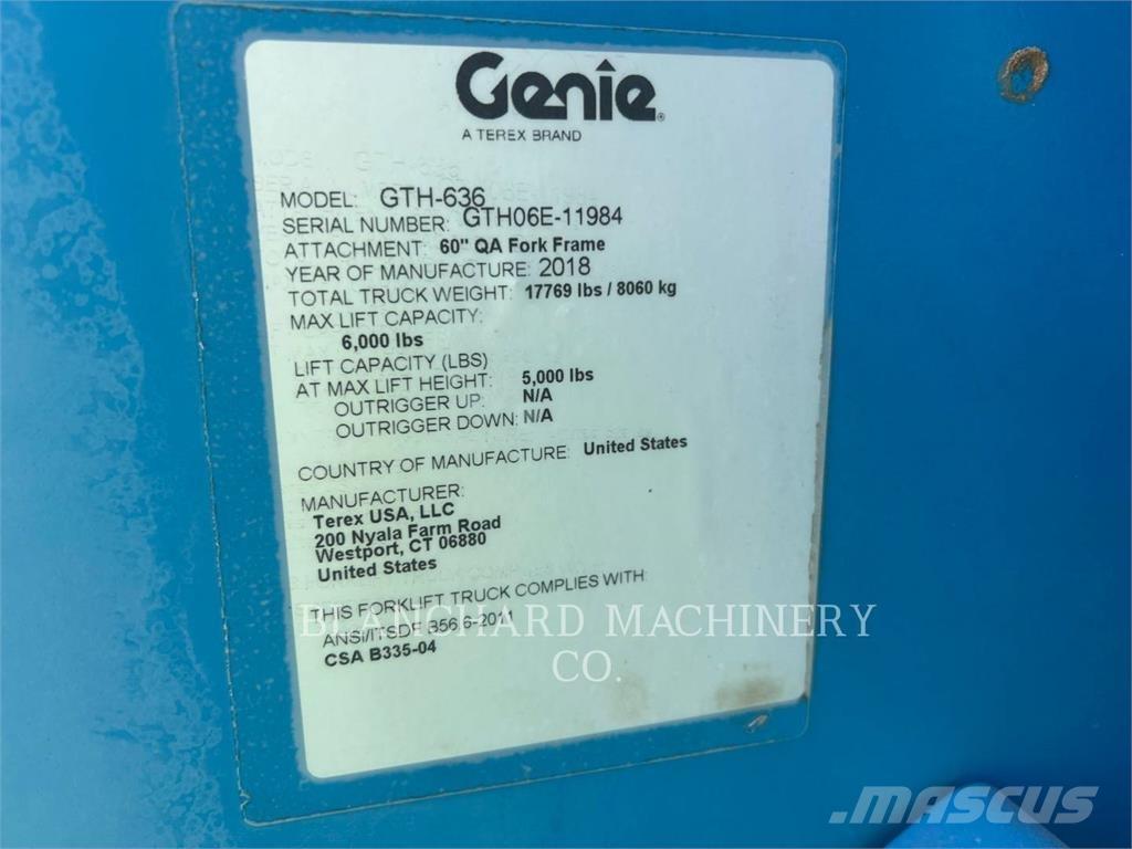 Genie GTH-636 مناولات متداخلة
