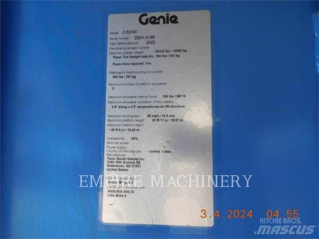 Genie Z-62/40 رافعات سلة مفصلية