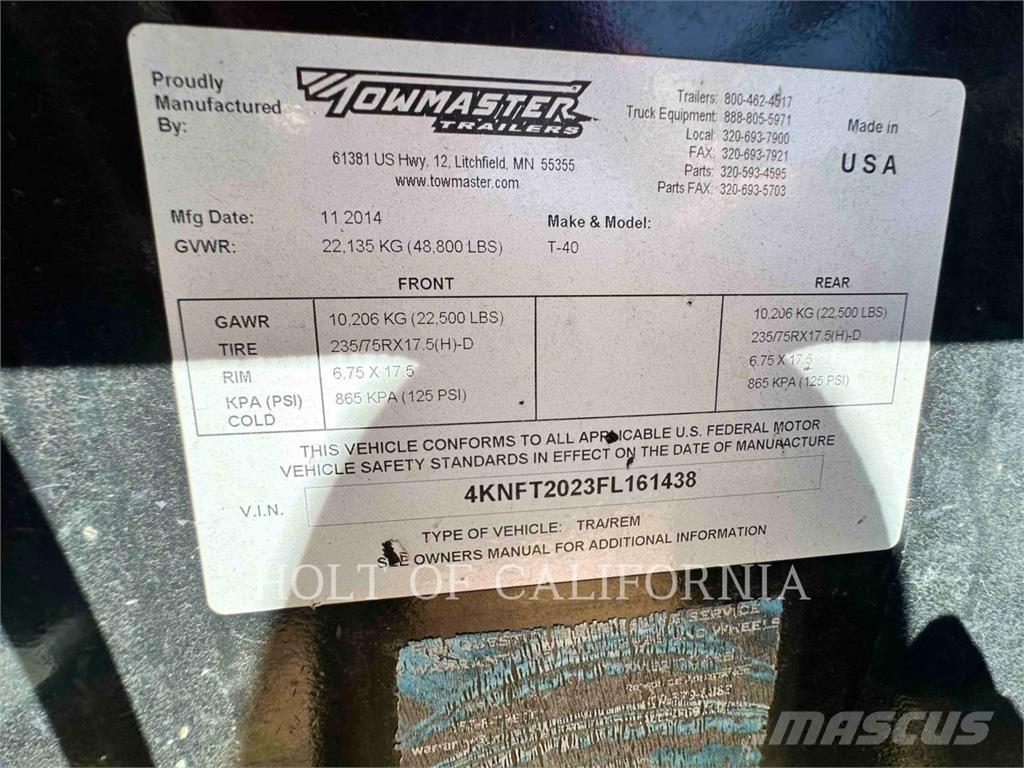 TOWMASTER T-40 مقطورات أخرى