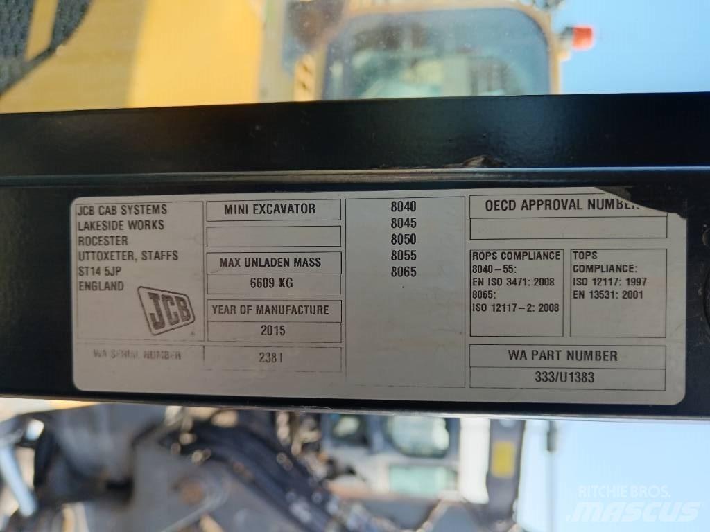 JCB 8055 RTS حفارات صغيرة أقل من 7 طن (حفارات صغيرة)