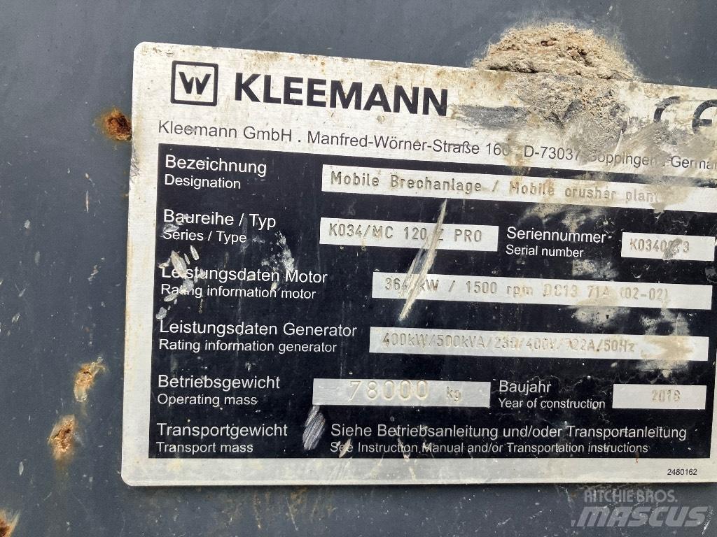Kleemann MC 120 Z الكسارات المتنقلة