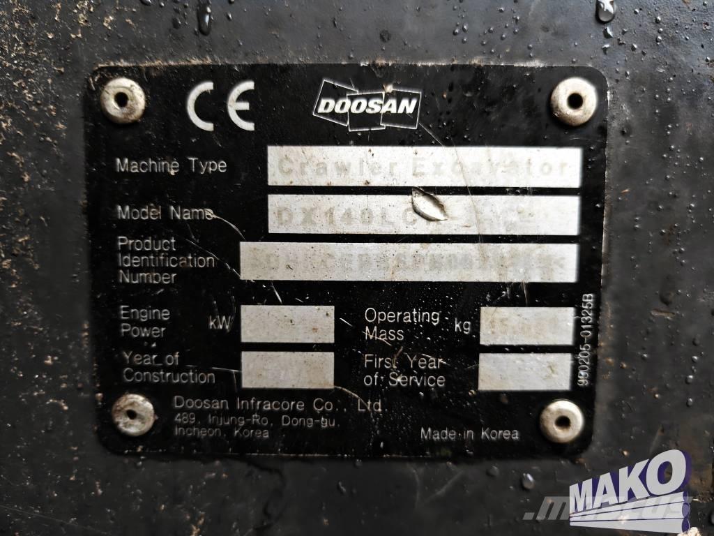 Doosan DX 140 LCR حفارات زحافة