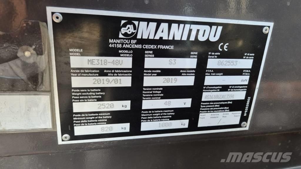 Manitou ME 318 شاحنات ذات رافعات شوكية تعمل بالكهرباء