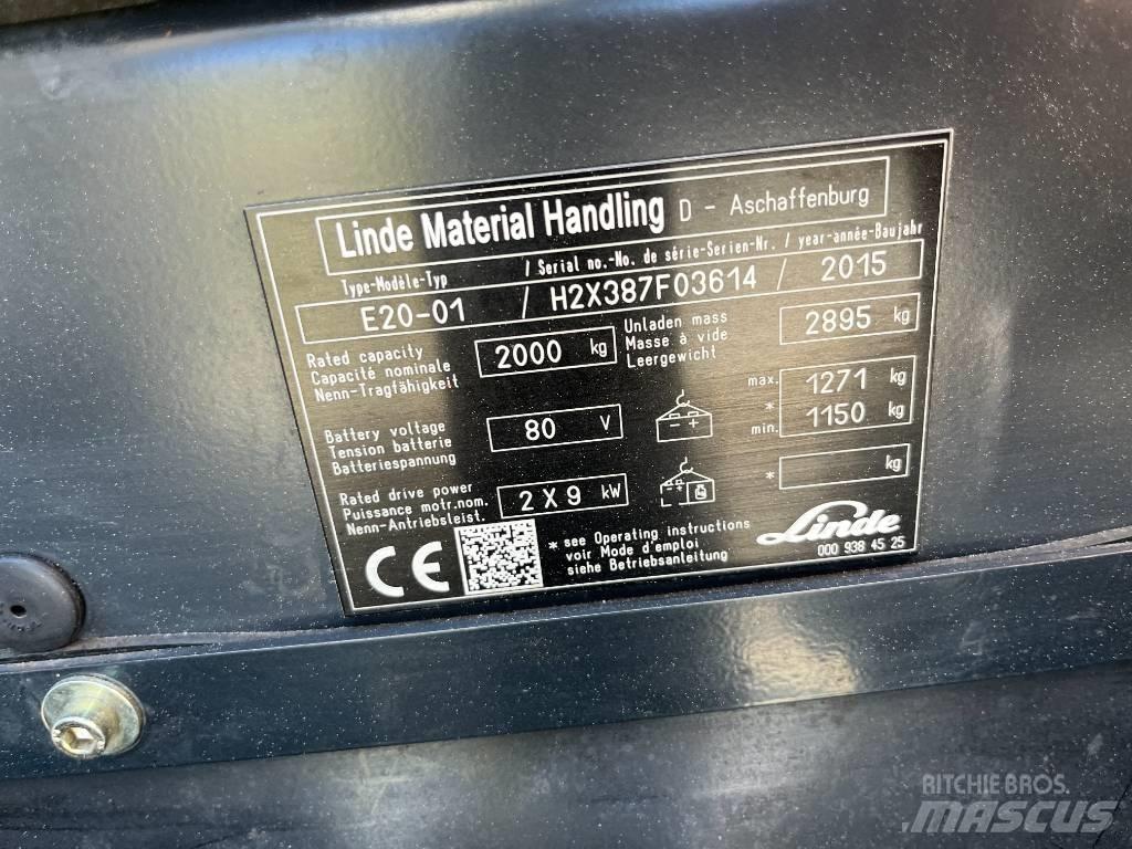 Linde E20-01 شاحنات ذات رافعات شوكية تعمل بالكهرباء