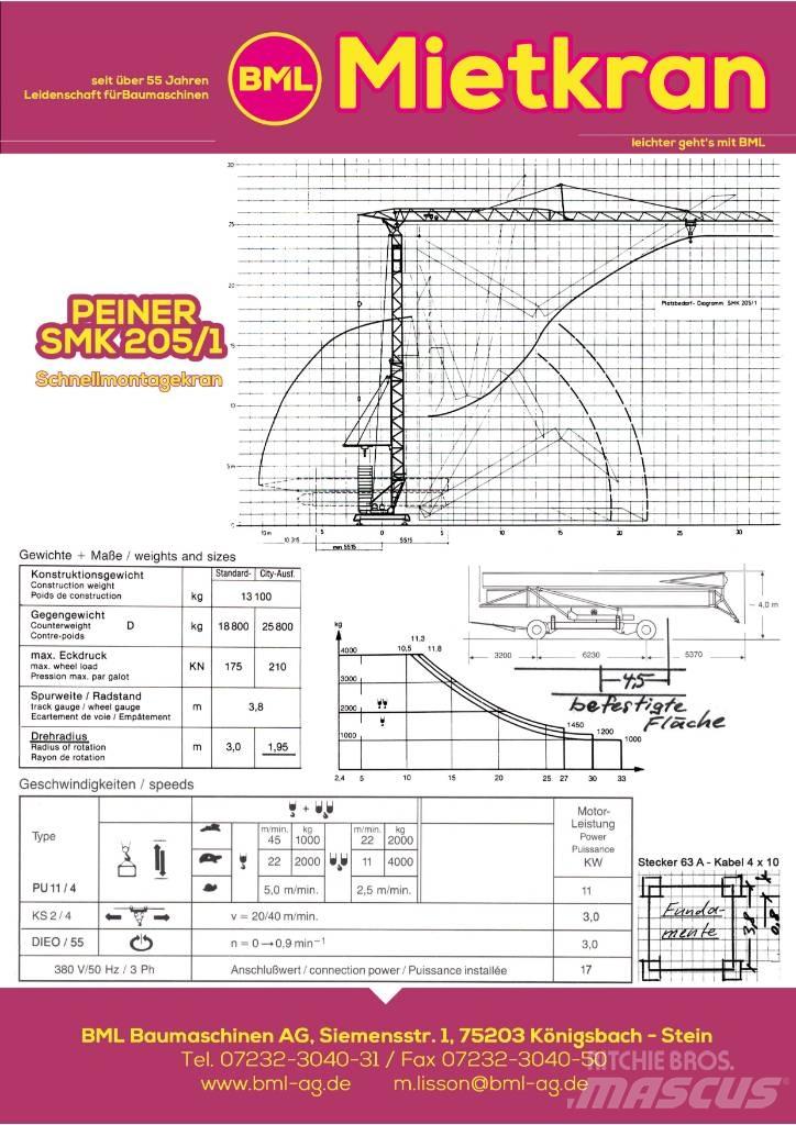 Peiner SMK205/1 رافعات برجية