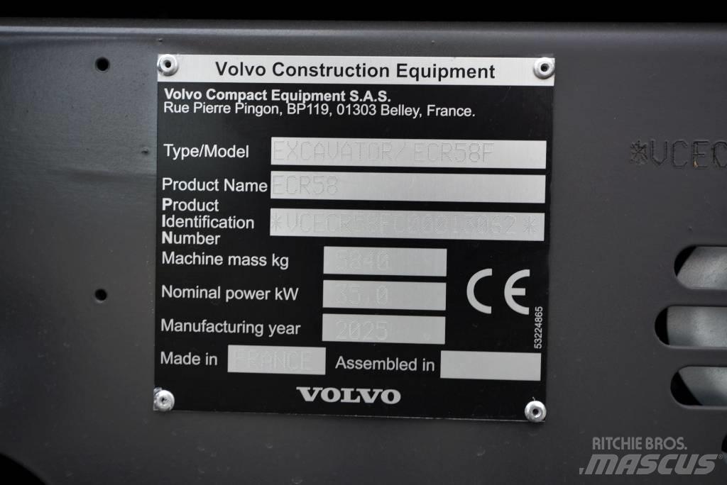 Volvo ECR 58 F حفارات صغيرة أقل من 7 طن (حفارات صغيرة)