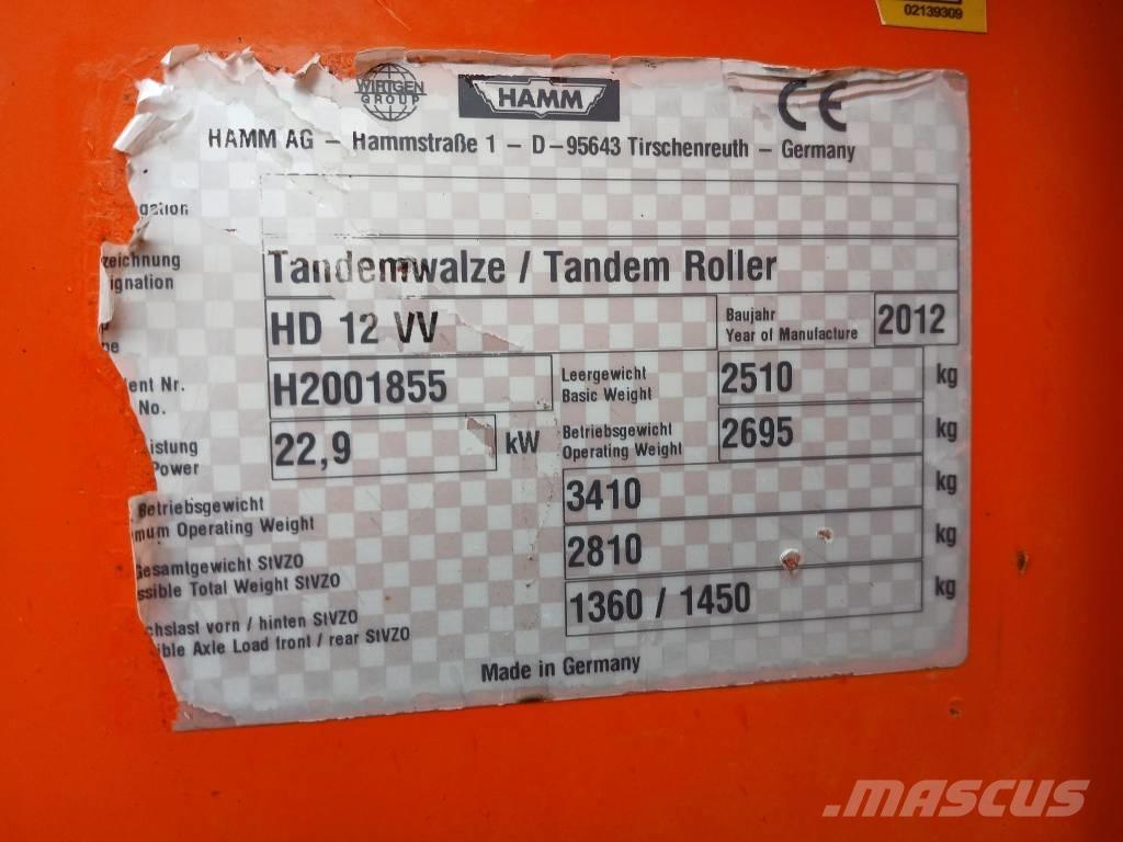 Hamm HD12 VV, Vält مداحل ثنائية الاسطوانة