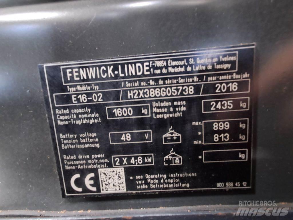 Linde E16-02 شاحنات ذات رافعات شوكية تعمل بالكهرباء