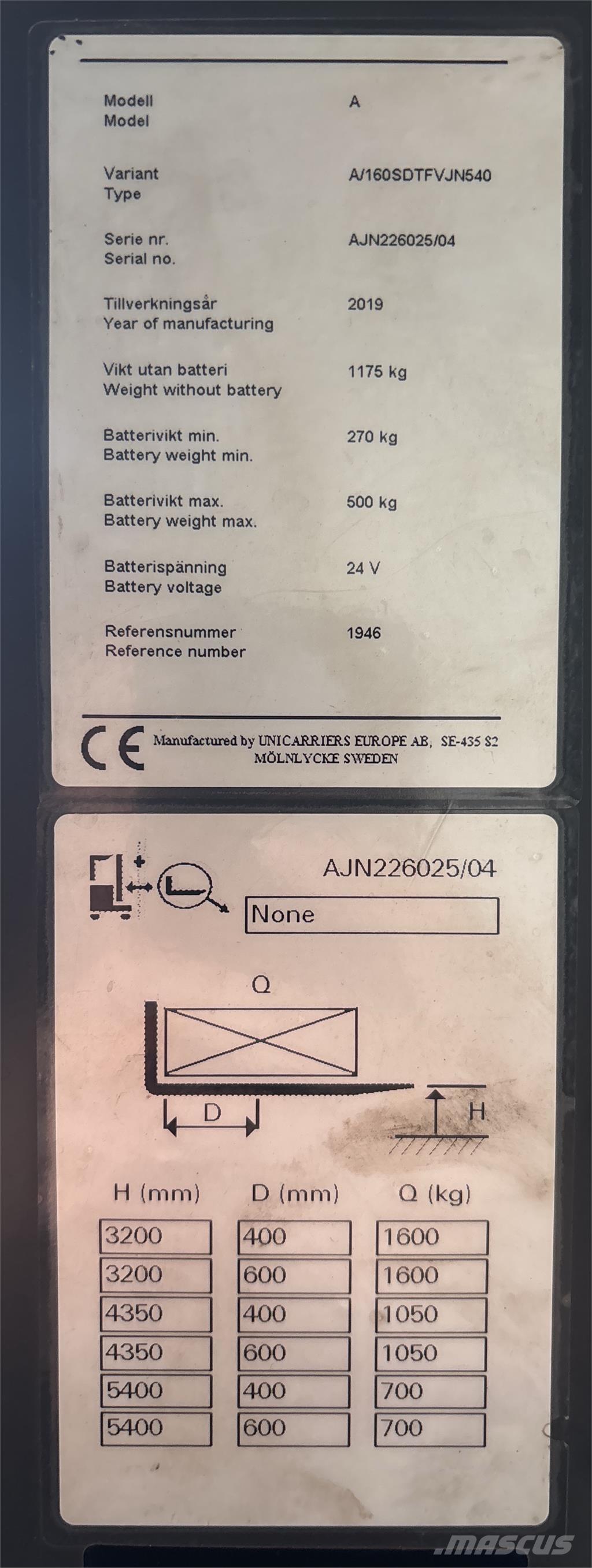 Atlet A160 شاحنات مناولة ذاتية الدفع