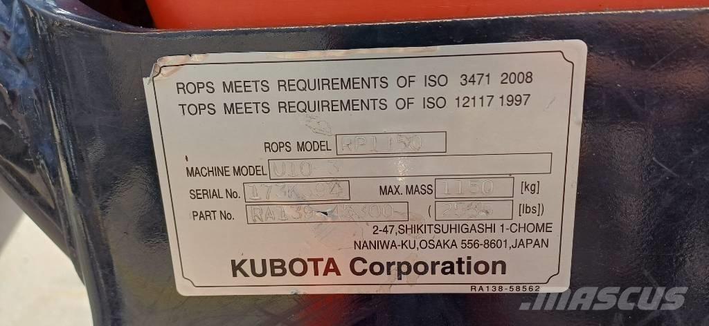 Kubota U 10-3 حفارات صغيرة أقل من 7 طن (حفارات صغيرة)