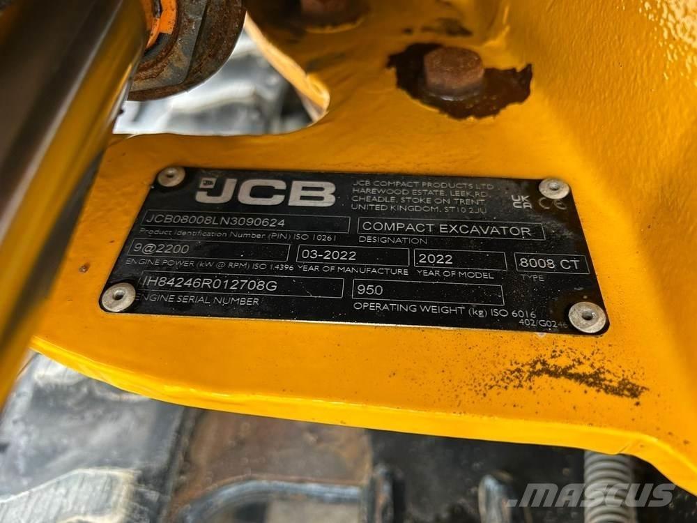 JCB MICRO 8008 حفارات صغيرة أقل من 7 طن (حفارات صغيرة)