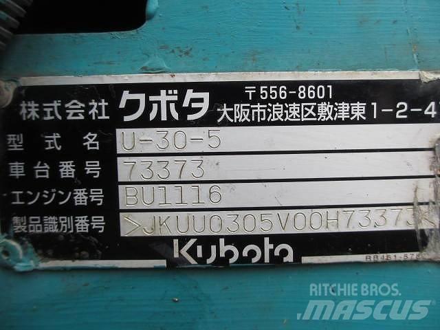 Kubota U 30-5 حفارات صغيرة أقل من 7 طن (حفارات صغيرة)