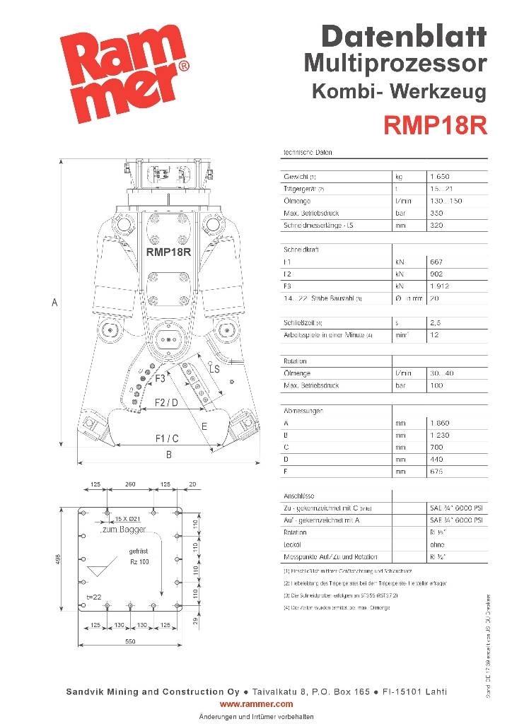 Rammer RMP18R قطاعات