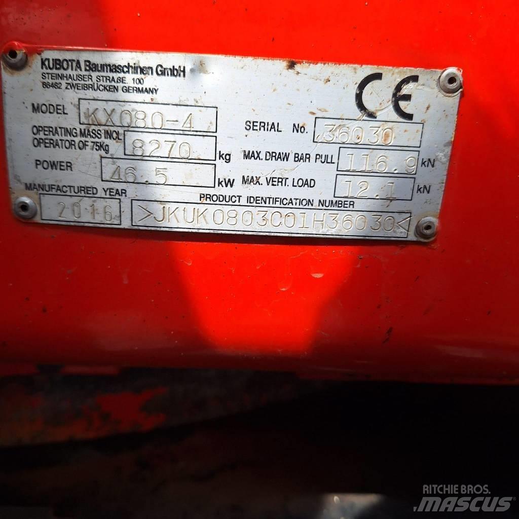 Kubota KX080-4 حفارات وسط 7 طن - 12 طن