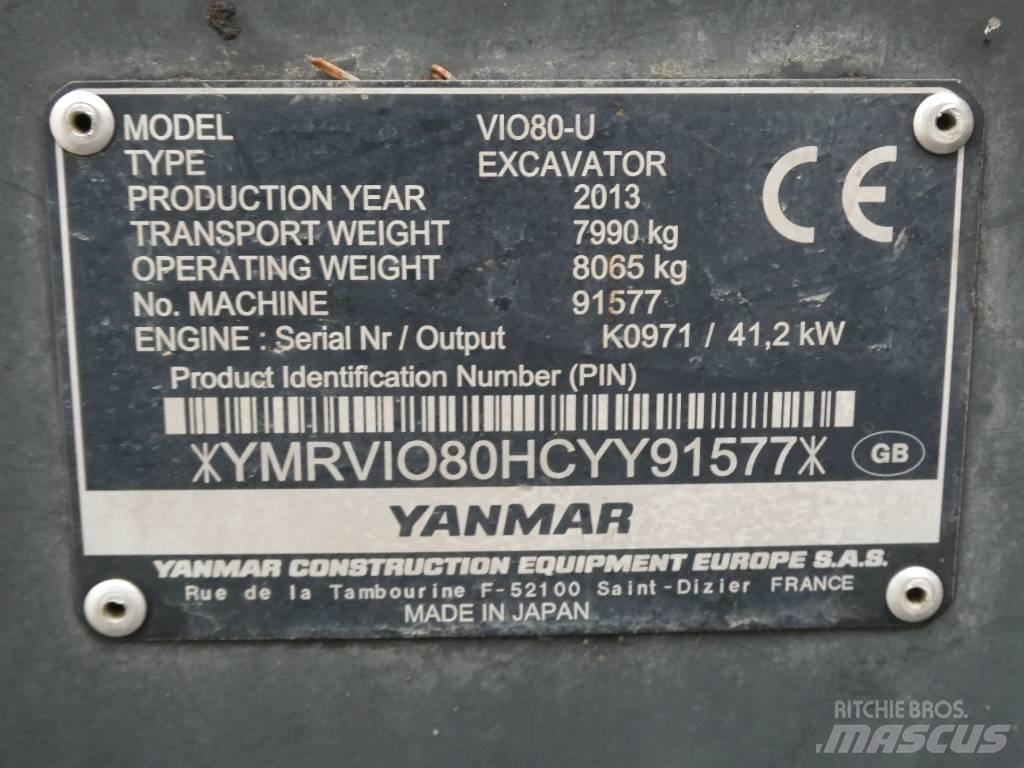 Yanmar Vio 80 U حفارات وسط 7 طن - 12 طن