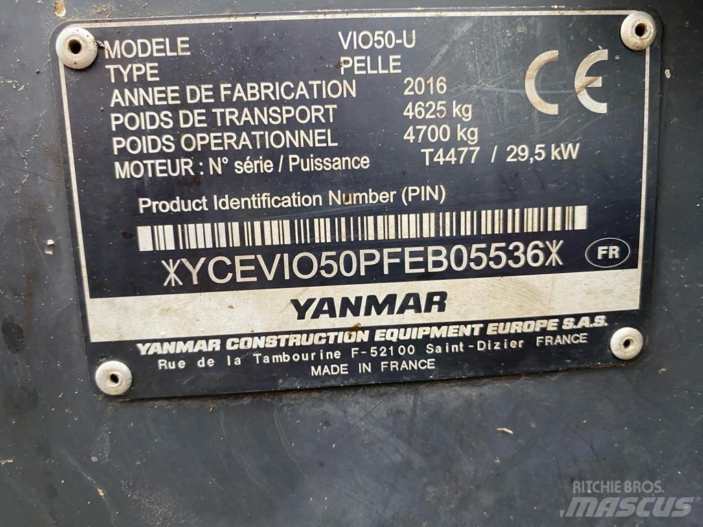 Yanmar Vio 50 U حفارات صغيرة أقل من 7 طن (حفارات صغيرة)