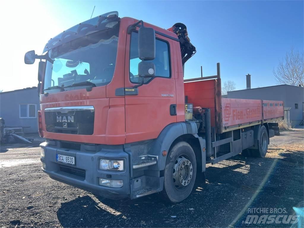 MAN TGM 15.290 + HR شاحنات مسطحة/مفصلية الجوانب