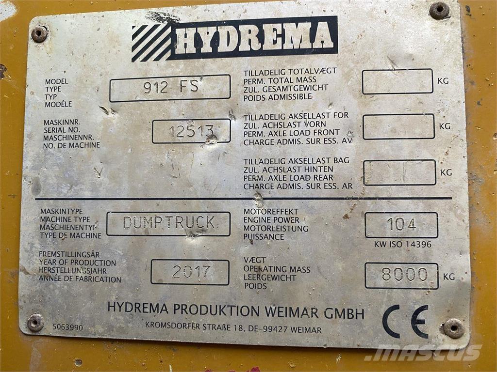 Hydrema 912FS عربات نقل قلابة للمواقع