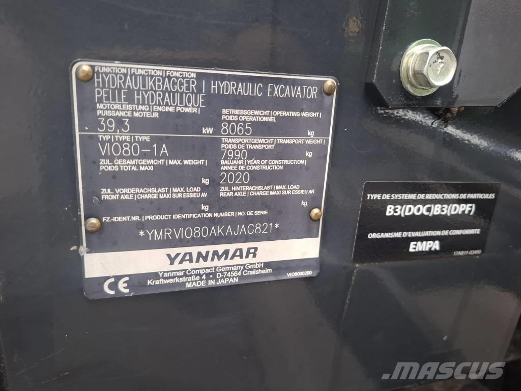 Yanmar Vio 80-1A حفارات وسط 7 طن - 12 طن