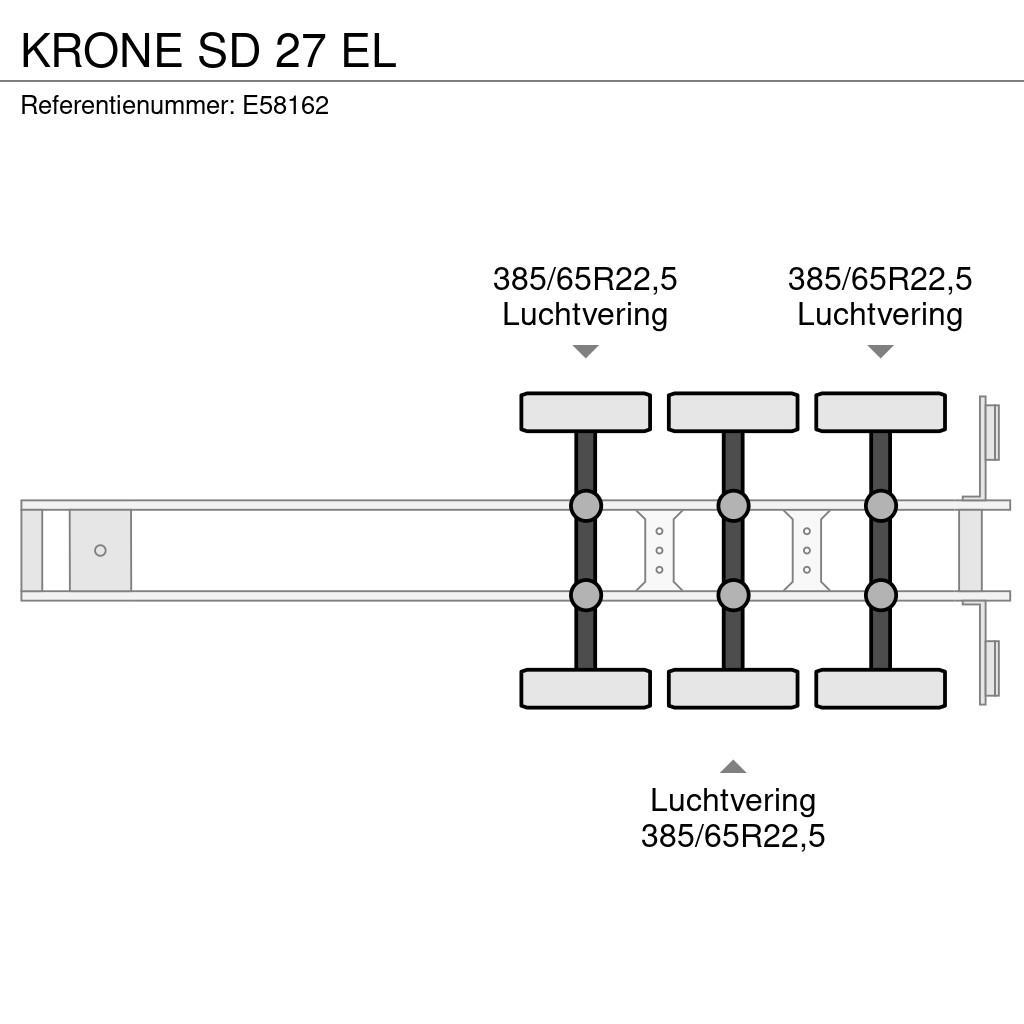 Krone SD 27 EL نصف مقطورات مسطحة / مفصلية الجوانب