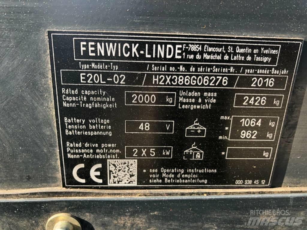 Linde E 20 L-02 شاحنات ذات رافعات شوكية تعمل بالكهرباء