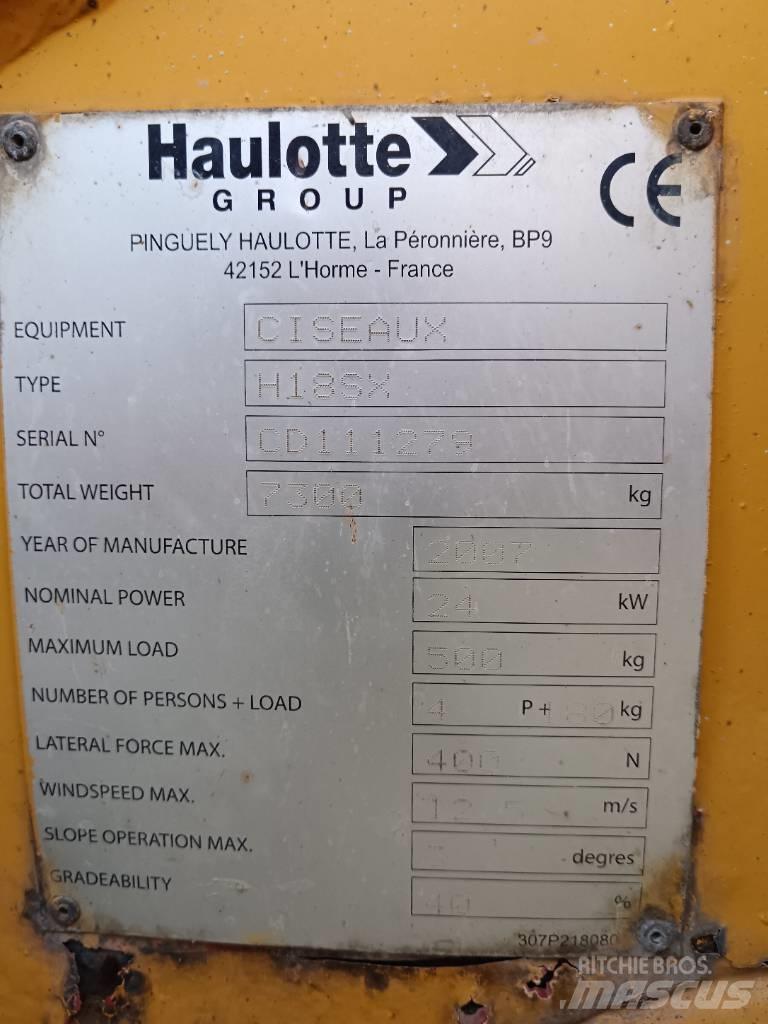 Haulotte H 18 SX رافعات مقصية الشكل