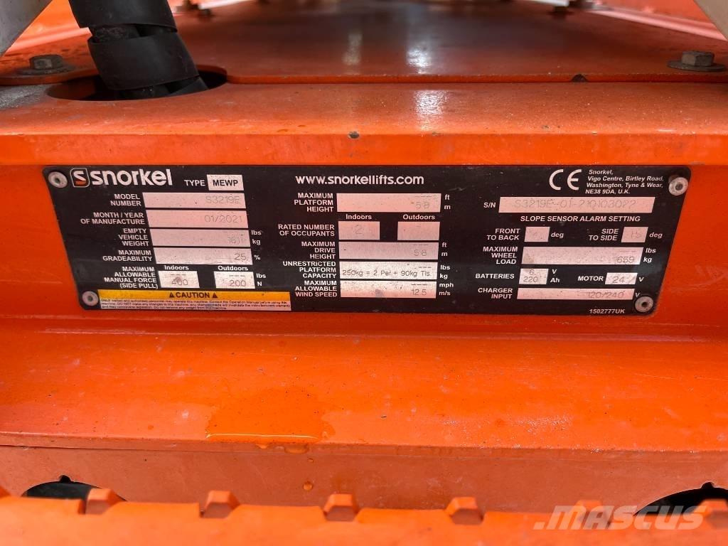 Snorkel S 3219 E رافعات مقصية الشكل