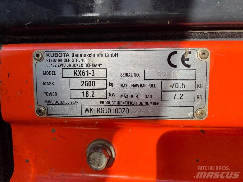 Kubota KX 61-3 حفارات صغيرة أقل من 7 طن (حفارات صغيرة)