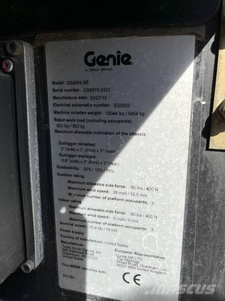Genie GS 4069 BE رافعات مقصية الشكل