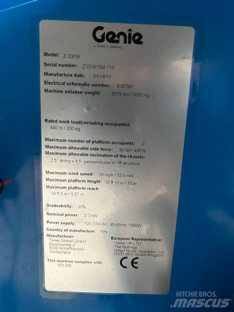 Genie Z 33/18 رافعات سلة مفصلية