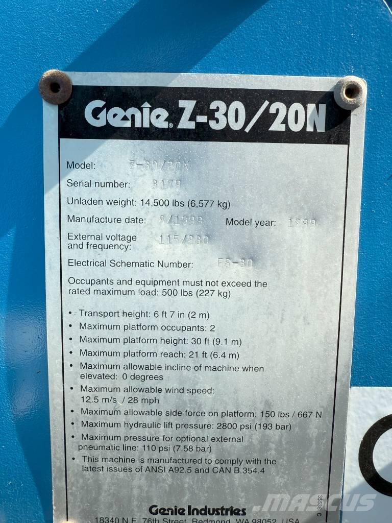 Genie Z 30/20 رافعات سلة مفصلية