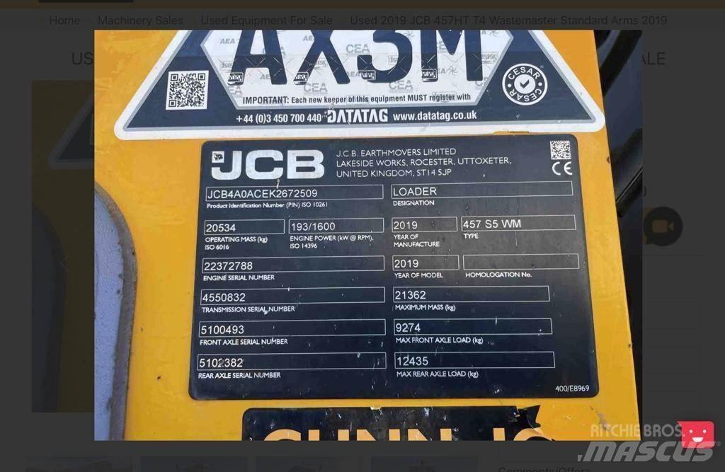 JCB 457 لوادر بعجل