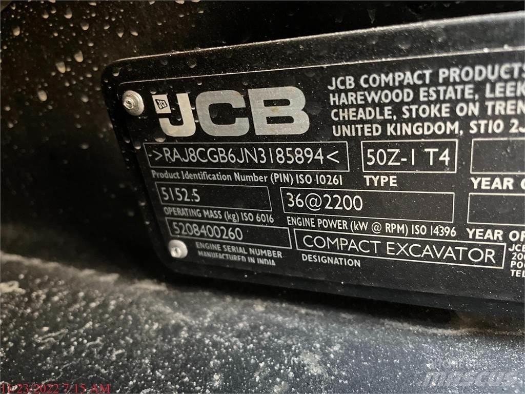 JCB 50Z-1 حفارات صغيرة أقل من 7 طن (حفارات صغيرة)