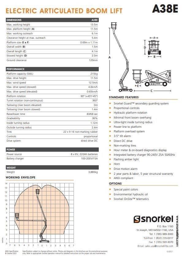 Snorkel A38E رافعات سلة مفصلية