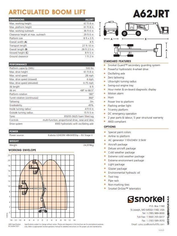 Snorkel A62JRT رافعات سلة مفصلية