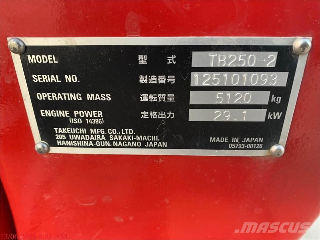 Takeuchi TB250-2 حفارات صغيرة أقل من 7 طن (حفارات صغيرة)