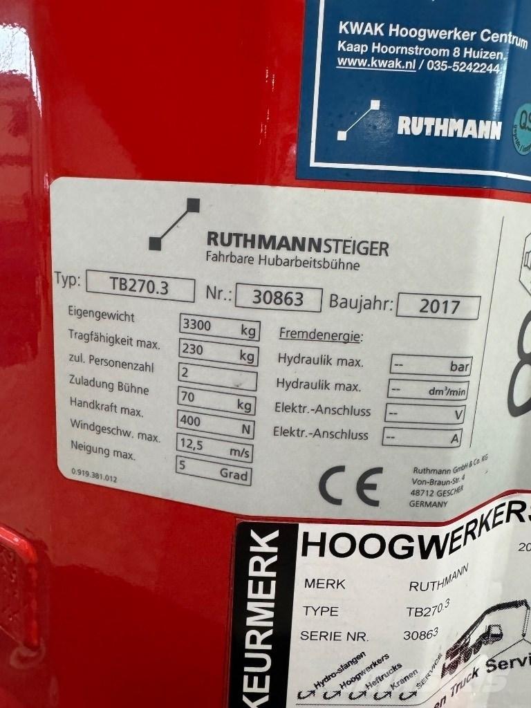 Ruthmann TB 270 المنصات الهوائية المثبتة على شاحنة