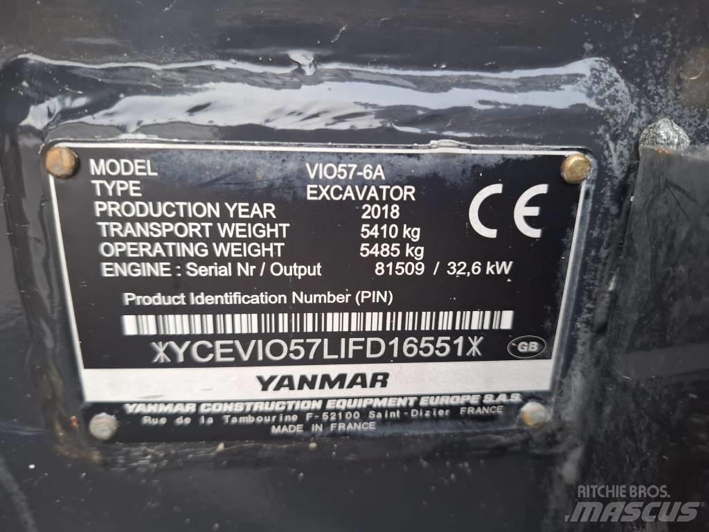 Yanmar Vio 57-6A حفارات صغيرة أقل من 7 طن (حفارات صغيرة)