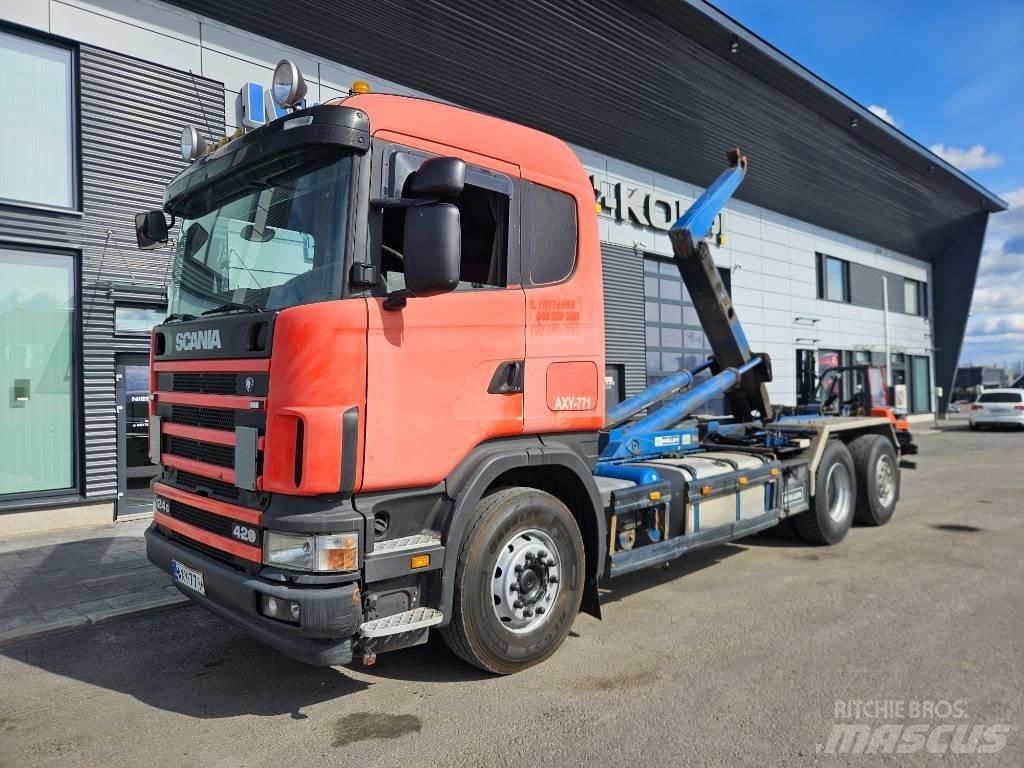 Scania R124 6x2*4 شاحنات الرافعات الخطافية