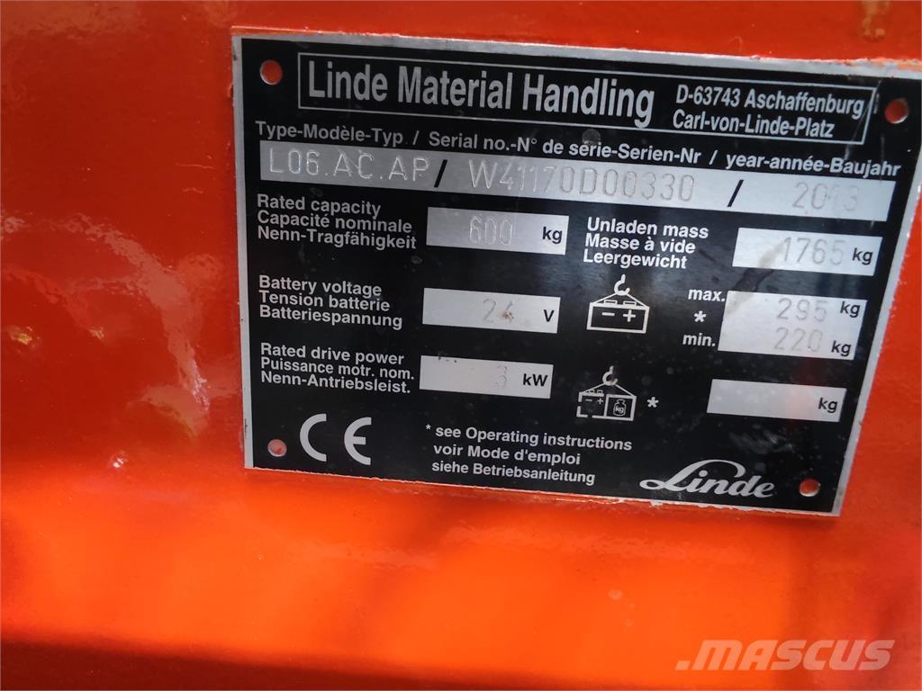 Linde L06 AC AP شاحنات مناولة ذاتية الدفع