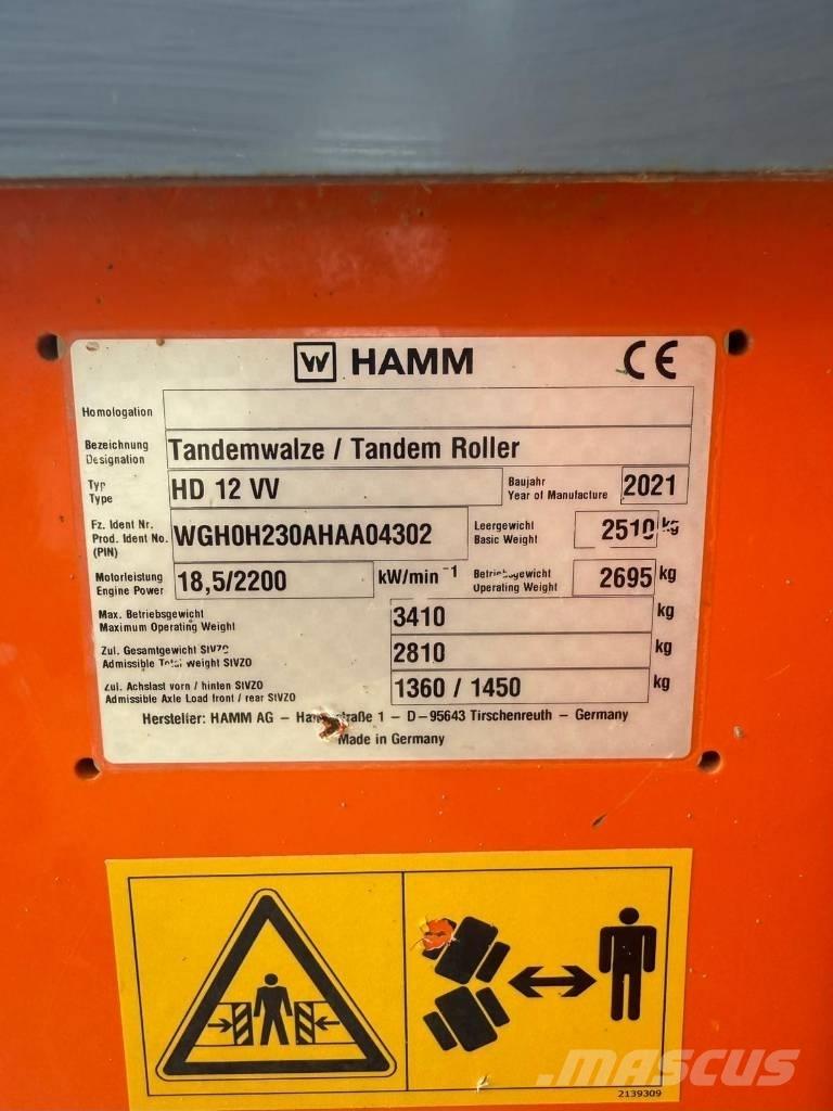 Hamm HD 12 مداحل ثنائية الاسطوانة